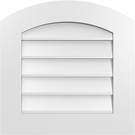 Ekena Millwork Arch Top Surface Mount PVC Gable Vent: Functional, w/ 3-1/2"W x 1"P Standard Frame, 22"W x 22"H GVPAR22X2201SF